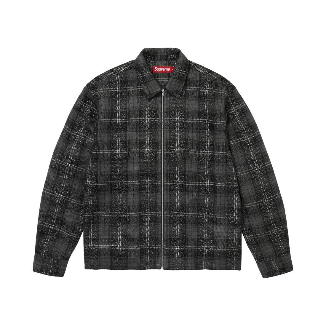 Supreme Metallic Flannel Zip Up Shirt Black