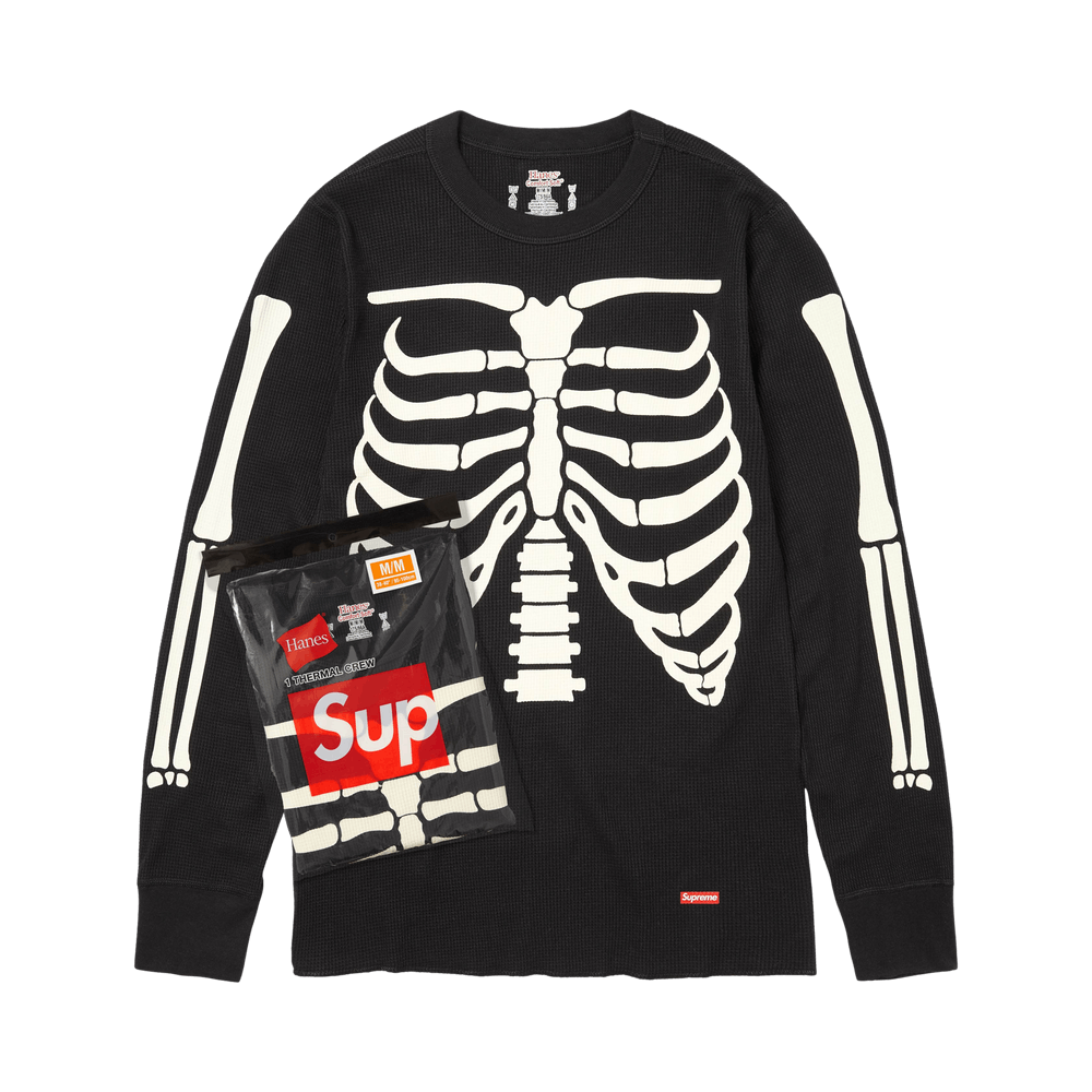 Supreme x Hanes Bones Thermal Crew (1 Pack) Black