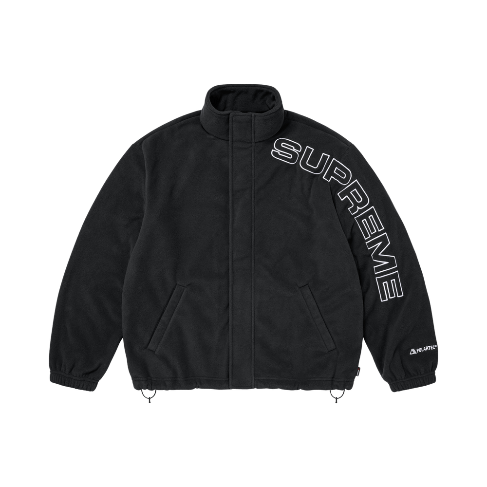 Supreme Spellout Embroidered Polartec Jacket Black