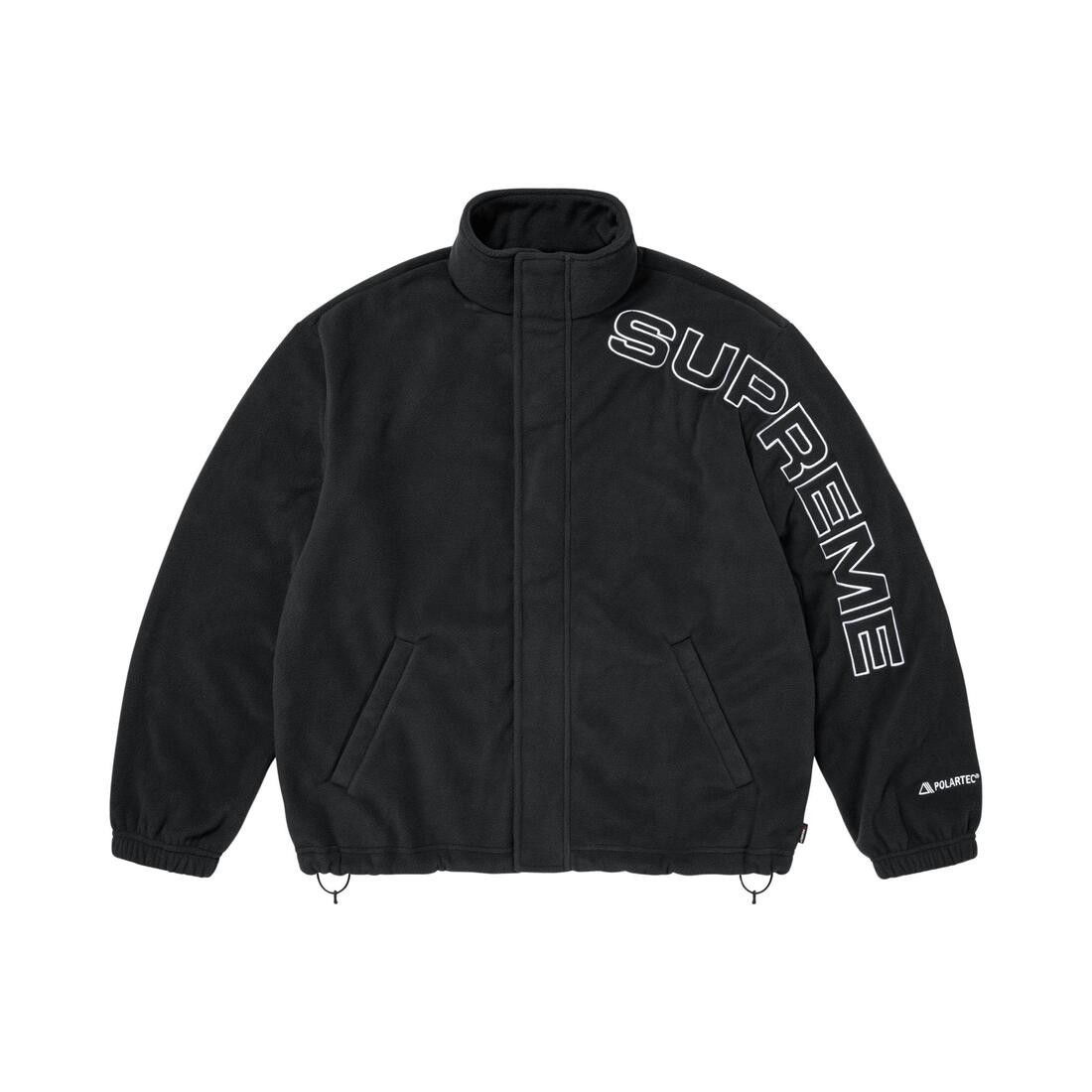 Supreme Spellout Embroidered Polartec Jacket Black