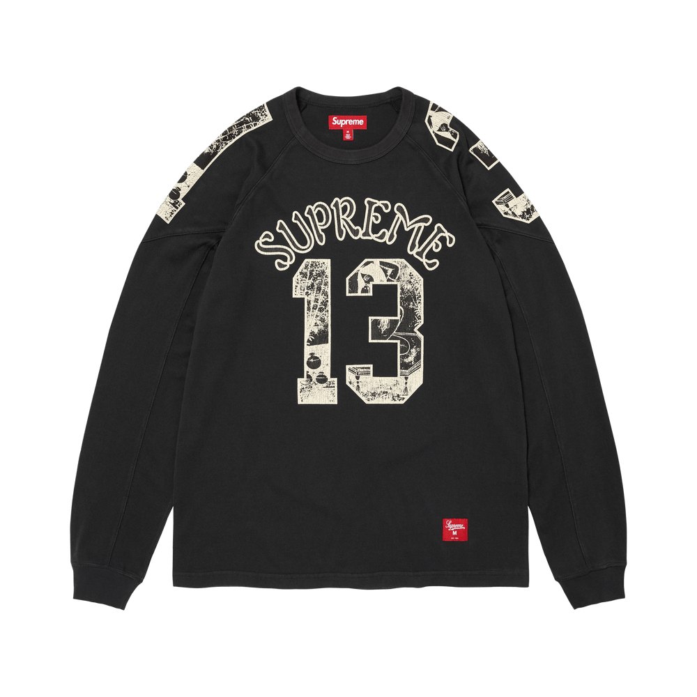 Supreme Paneled Raglan Long-Sleeve Top Black