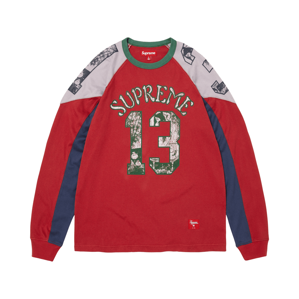 Supreme Paneled Raglan Long-Sleeve Top Red
