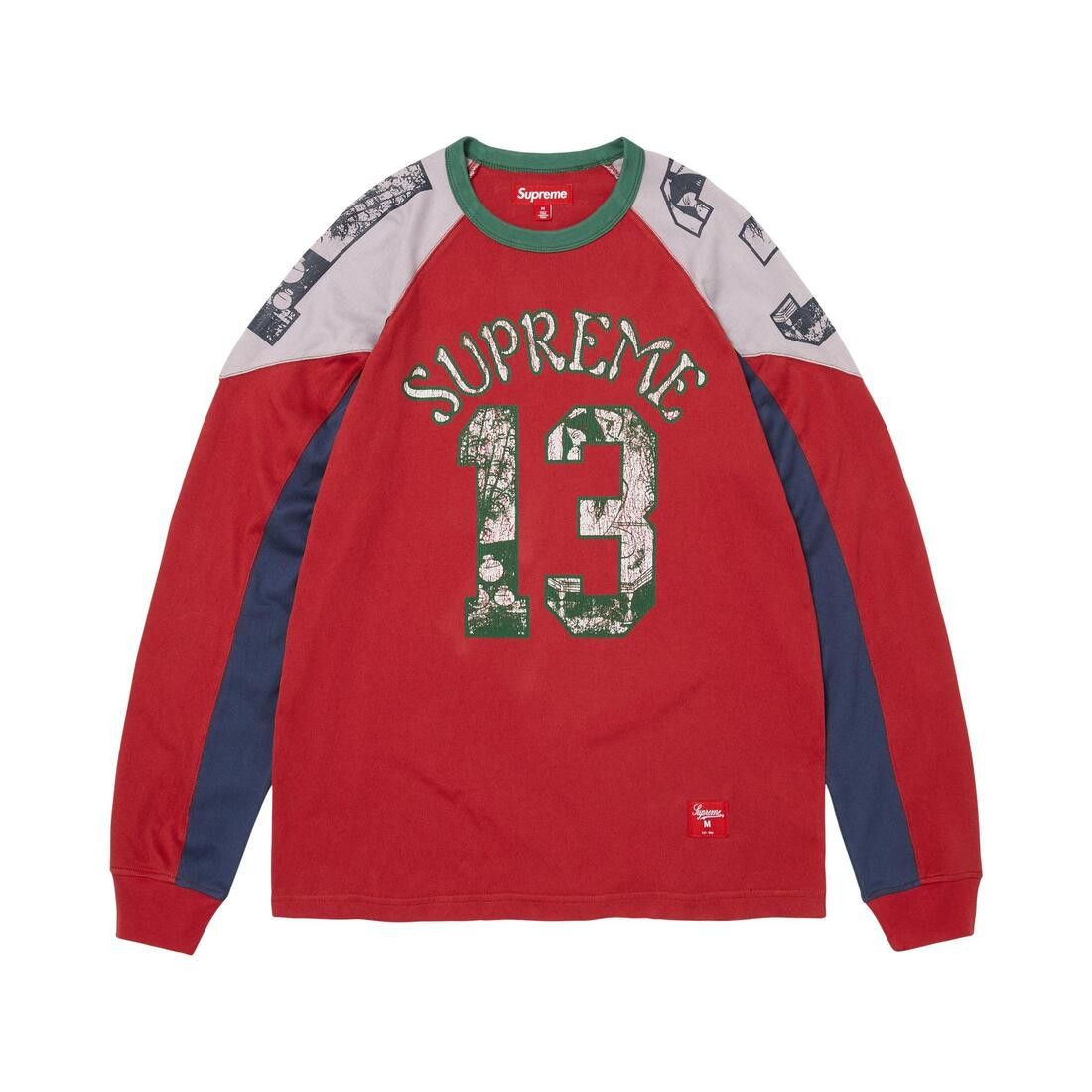 Supreme Paneled Raglan Long-Sleeve Top Red
