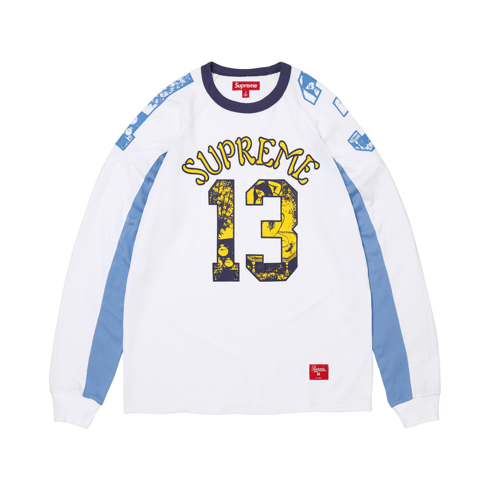 Supreme Paneled Raglan Long-Sleeve Top White