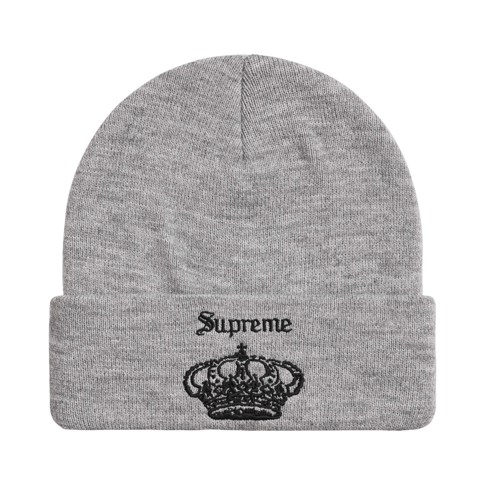 Supreme Crown Beanie Heather Grey