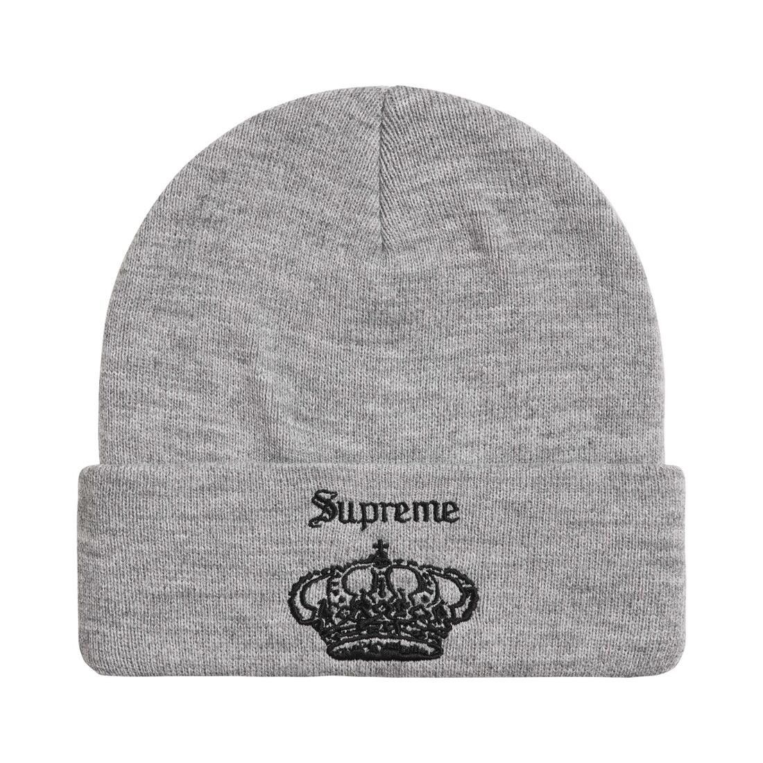 Supreme Crown Beanie Heather Grey