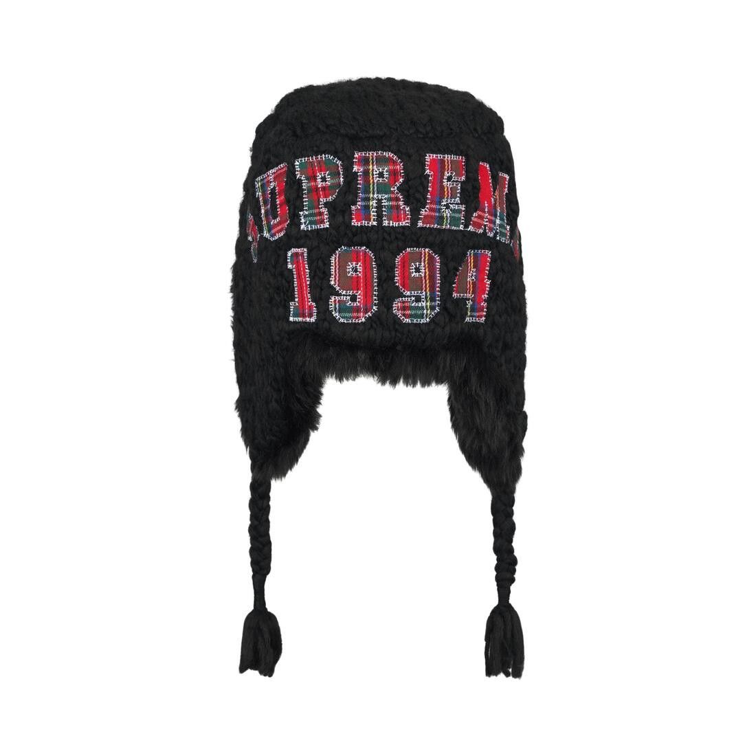 Supreme Crochet Earflap Beanie Black