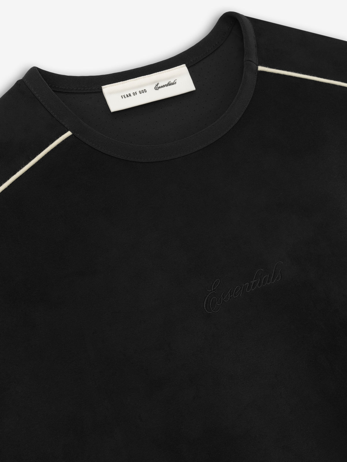 Fear of God Essentials Suede Fleece Signature Modern Crewneck Sweatshirt Vintage Black - Im Your Wardrobe