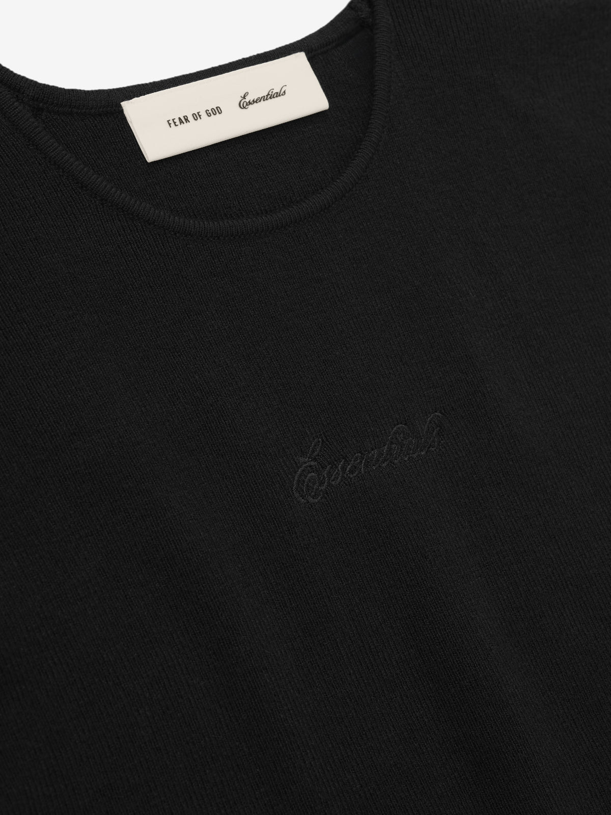 Fear of God Essentials Women's Signature Rib Knit Cropped Top Vintage Black