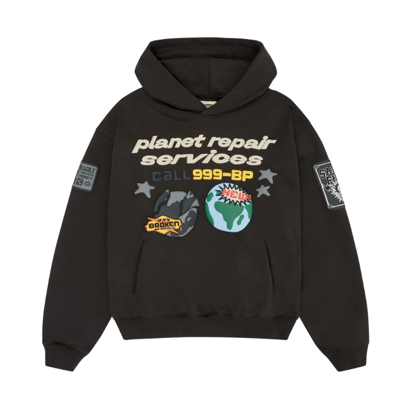 Broken Planet - Planet Repair Services Hoodie (Soot Black)