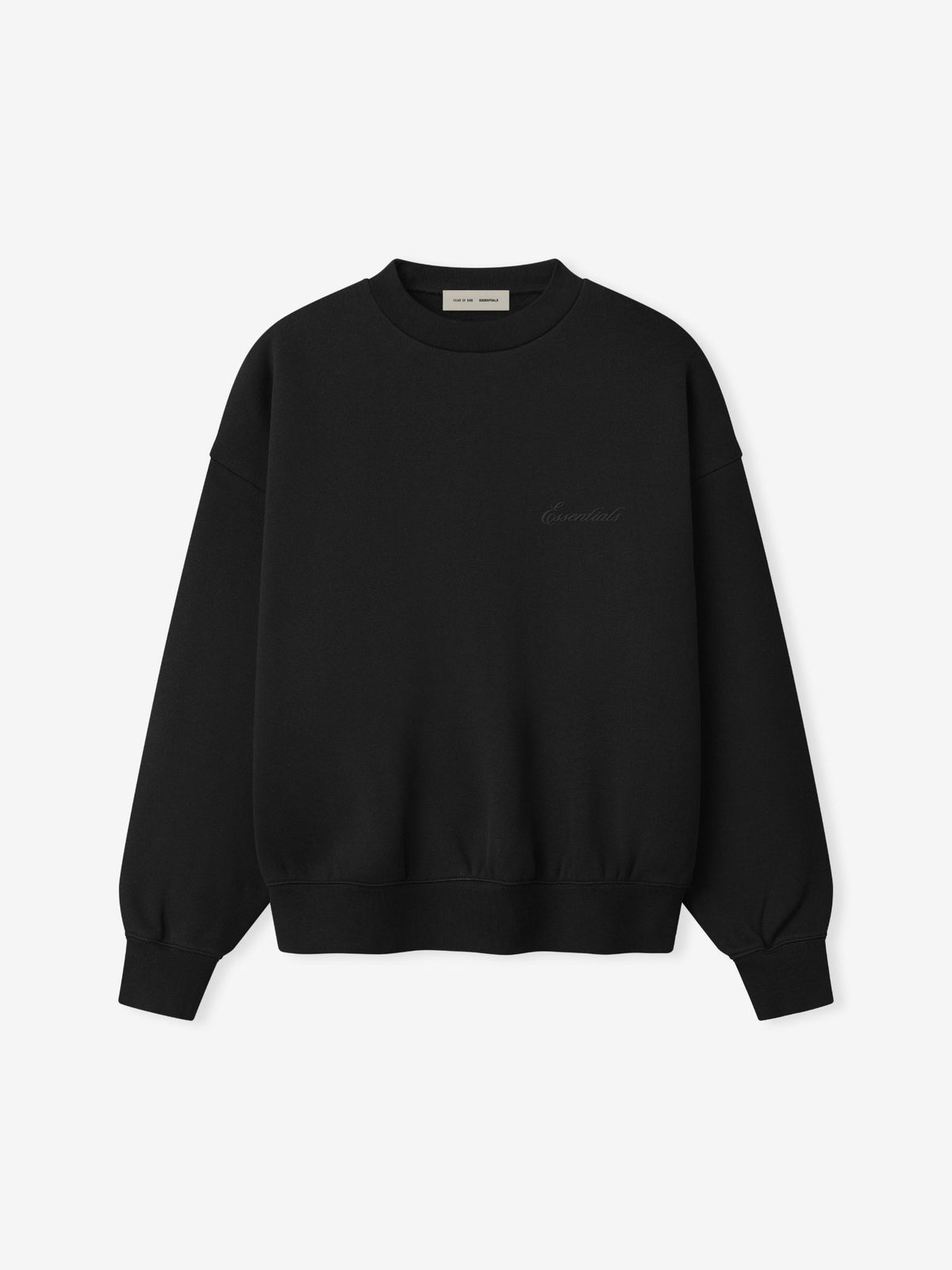 Fear of God Essentials Signature SS26 Classic Crewneck Sweatshirt Vintage Black