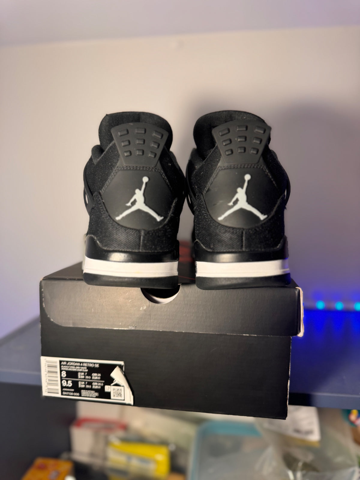 [USED A+] Jordan 4 Retro SE ‘Black Canvas’ - 8 US (9.5 Women&#39;s)