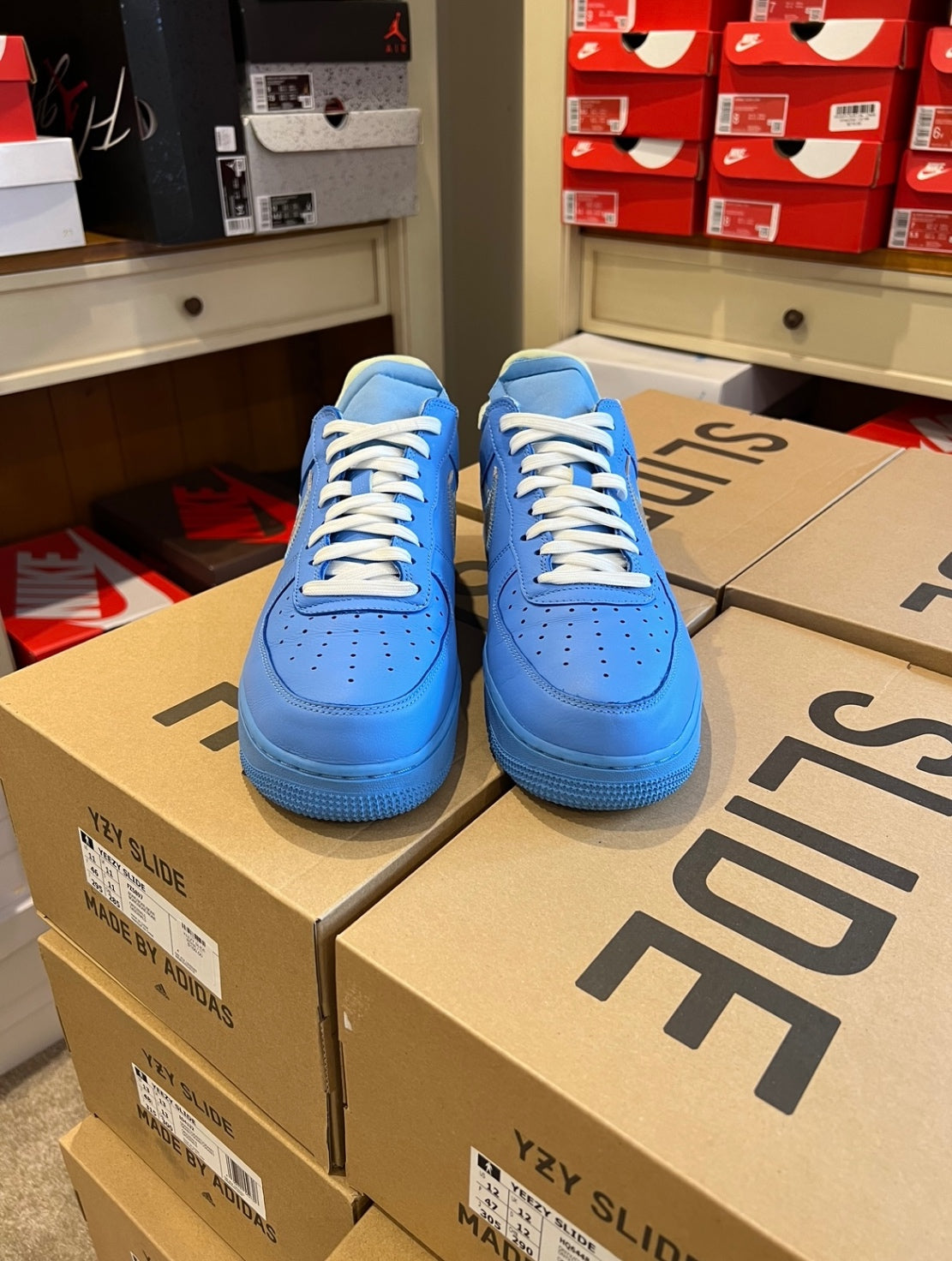 [USED A] Nike Air Force 1 Low x Off-White 07&#39; &#39;MCA&#39; University Blue - 10.5 US (12 Women&#39;s)