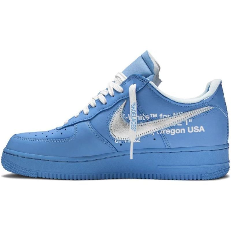 [USED A] Nike Air Force 1 Low x Off-White 07&#39; &#39;MCA&#39; University Blue - 10.5 US (12 Women&#39;s)