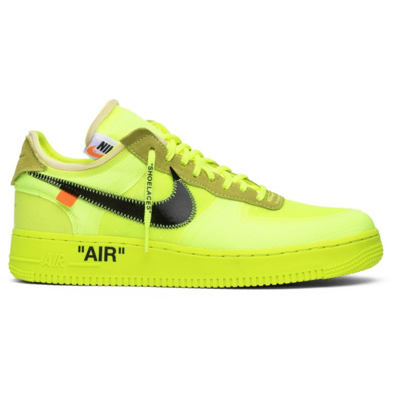 [USED A+] Nike Air Force 1 Low x Off-White &#39;Volt&#39; - 12 US (13.5 Women&#39;s)