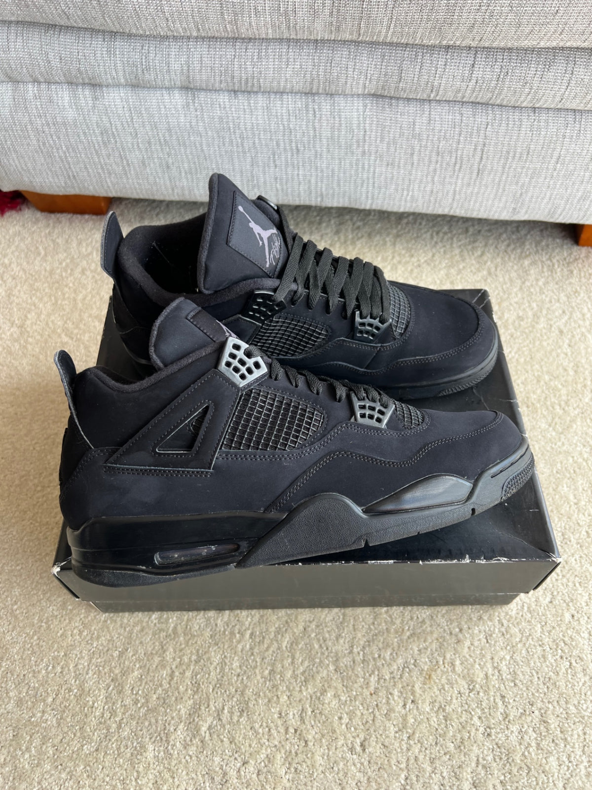 [USED A+] Jordan 4 Retro Black Cat (2020) - 14 US (15.5 Women&#39;s)