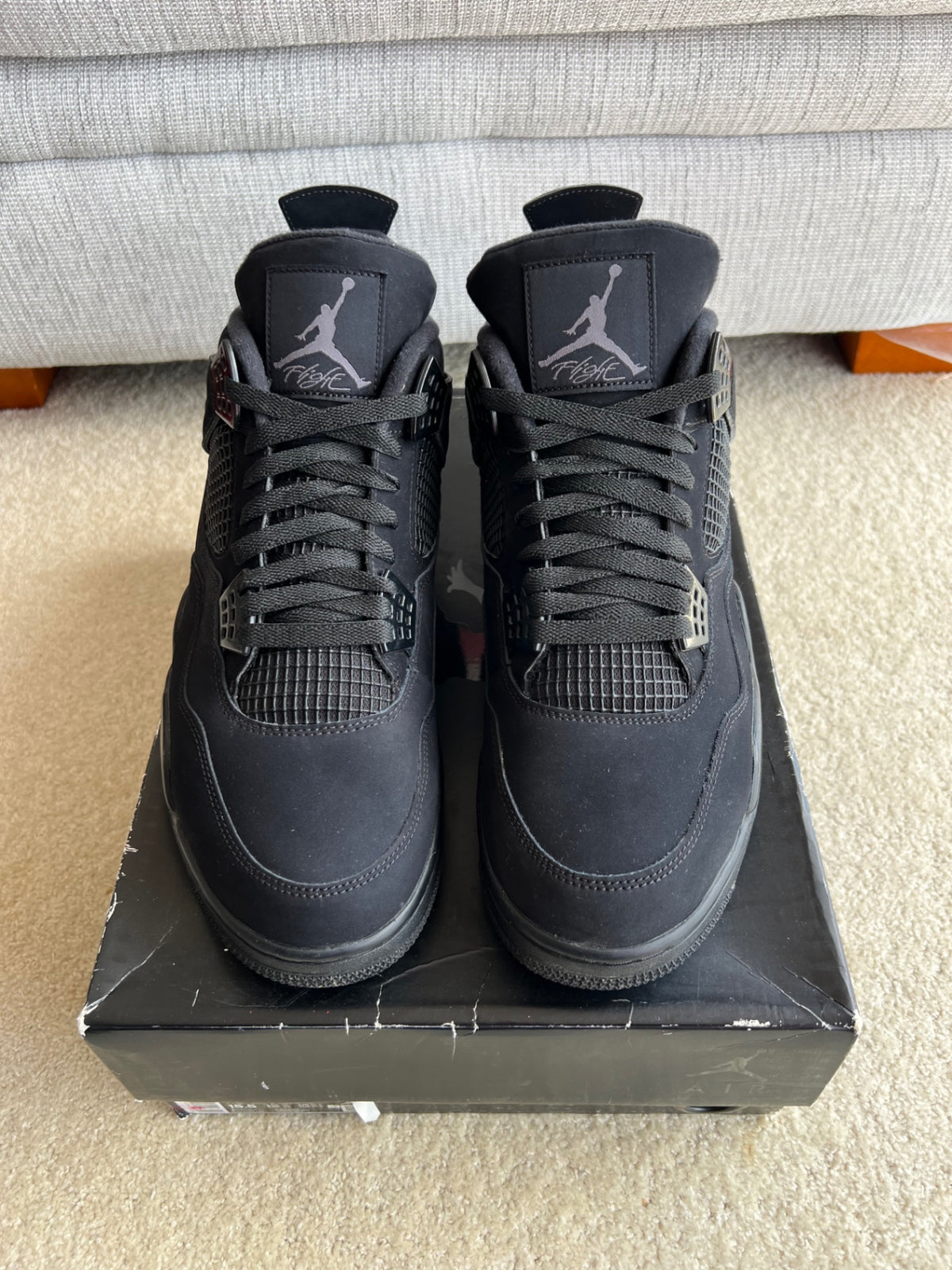 [USED A+] Jordan 4 Retro Black Cat (2020) - 14 US (15.5 Women&#39;s)