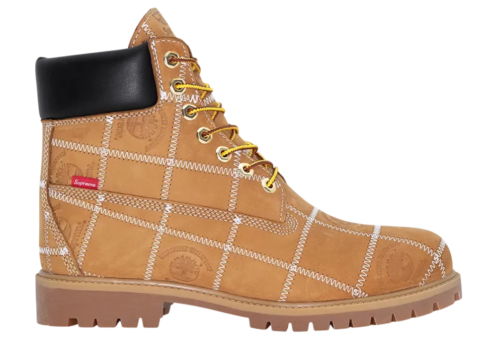 Supreme x Timberland Patchwork 6 Inch Boot Wheat