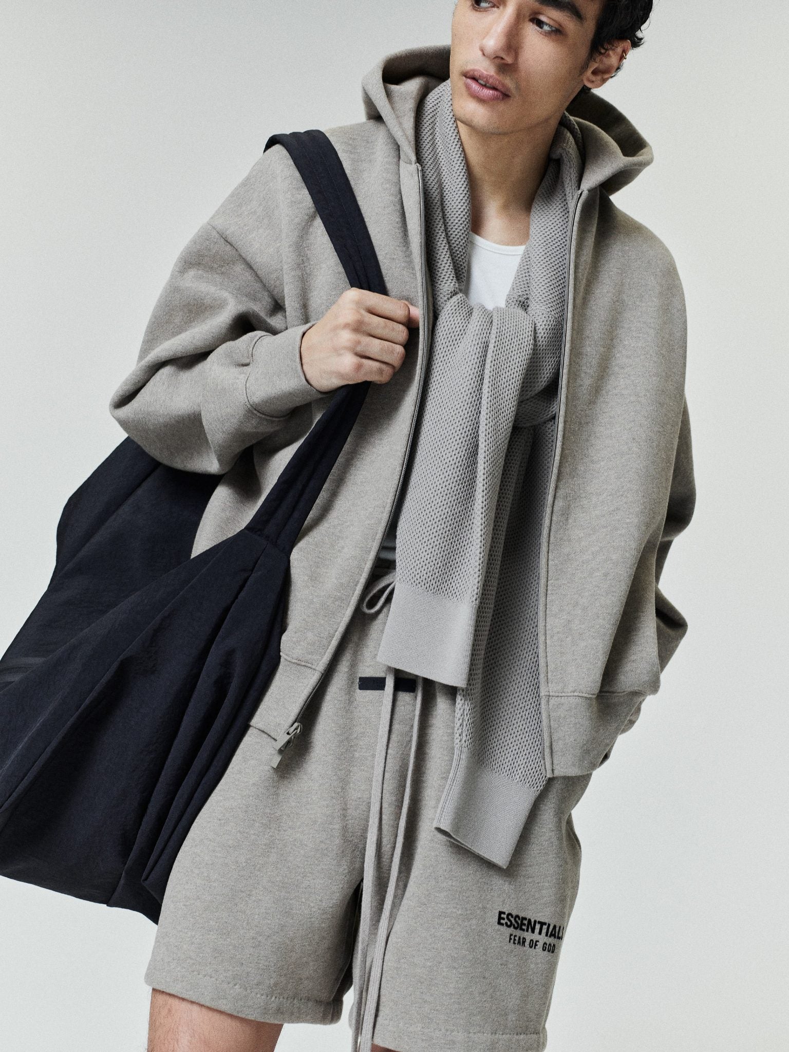 Fear of God Essentials SS26 Classic Zip-Up Hoodie Homestead Heather