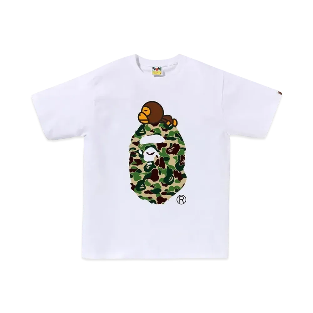 A Bathing Ape ABC Camo Milo On Big Ape Tee White/Green