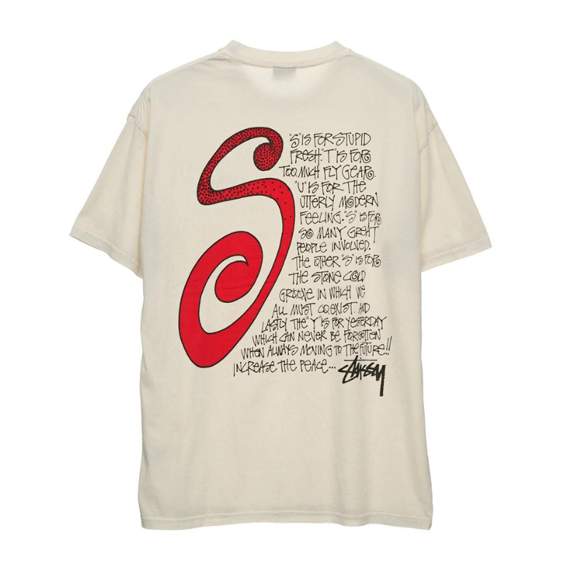 Stussy - S Talk Pigment Dyed Tee (White/Natural)