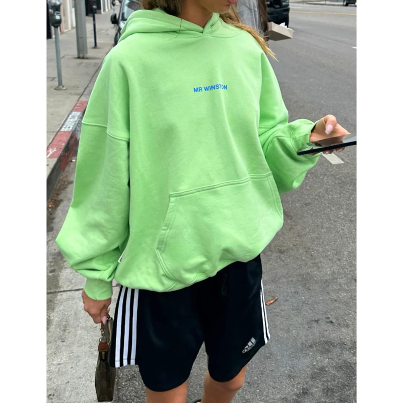 Mr Winston - Puff Hooded Sweat (Bright Lime)