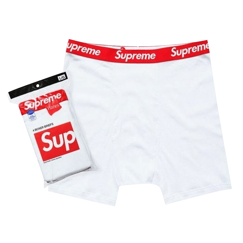 Supreme x Hanes Boxer Briefs (4 Pack) White - Im Your Wardrobe