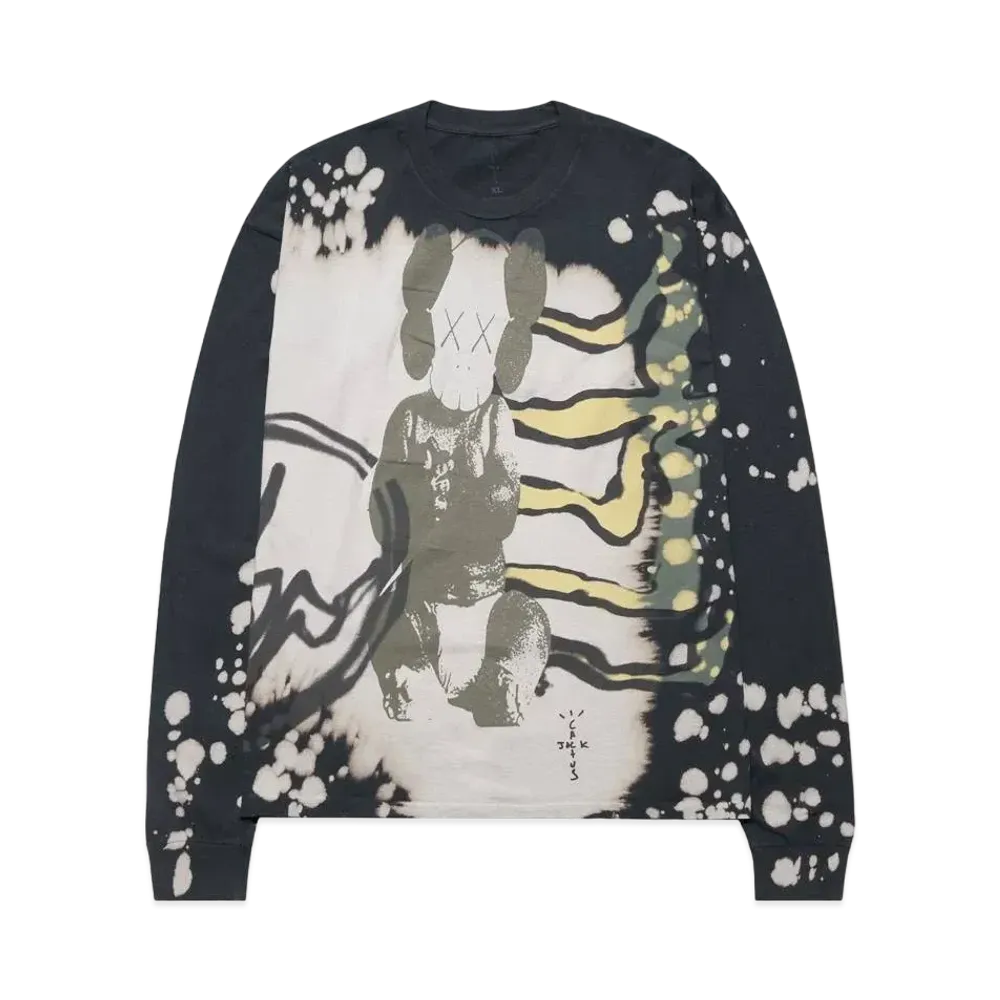 Travis Scott Cactus Jack x KAWS For Fragment Long Sleeve Tee Grey