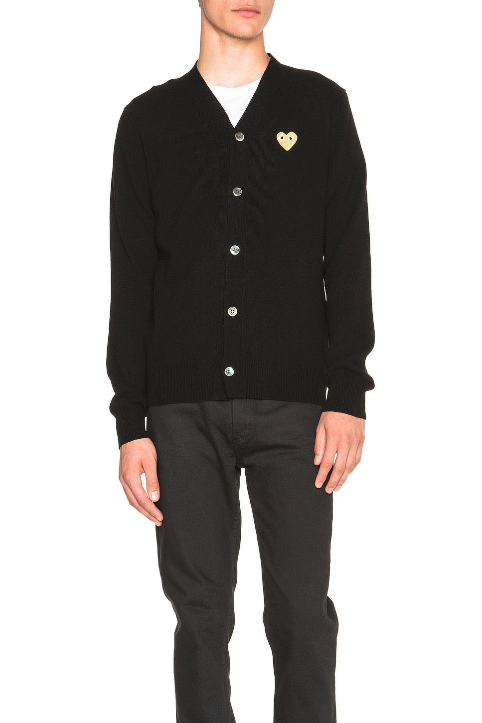 Comme des Garcons PLAY Cardigan With Gold Emblem Black - Im Your Wardrobe