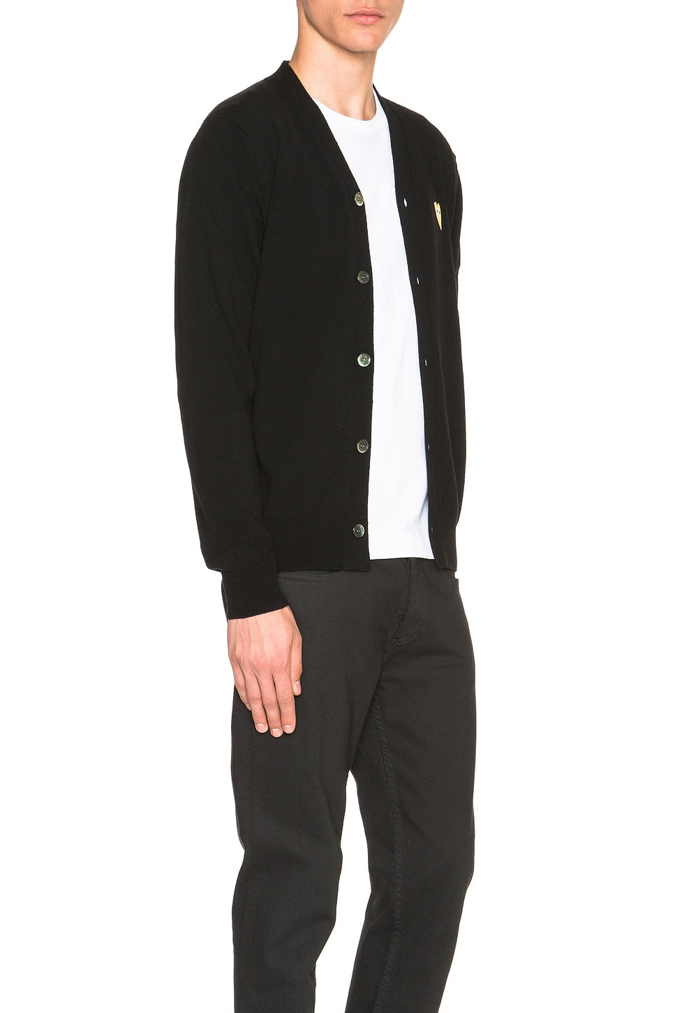 Comme des Garcons PLAY Cardigan With Gold Emblem Black - Im Your Wardrobe