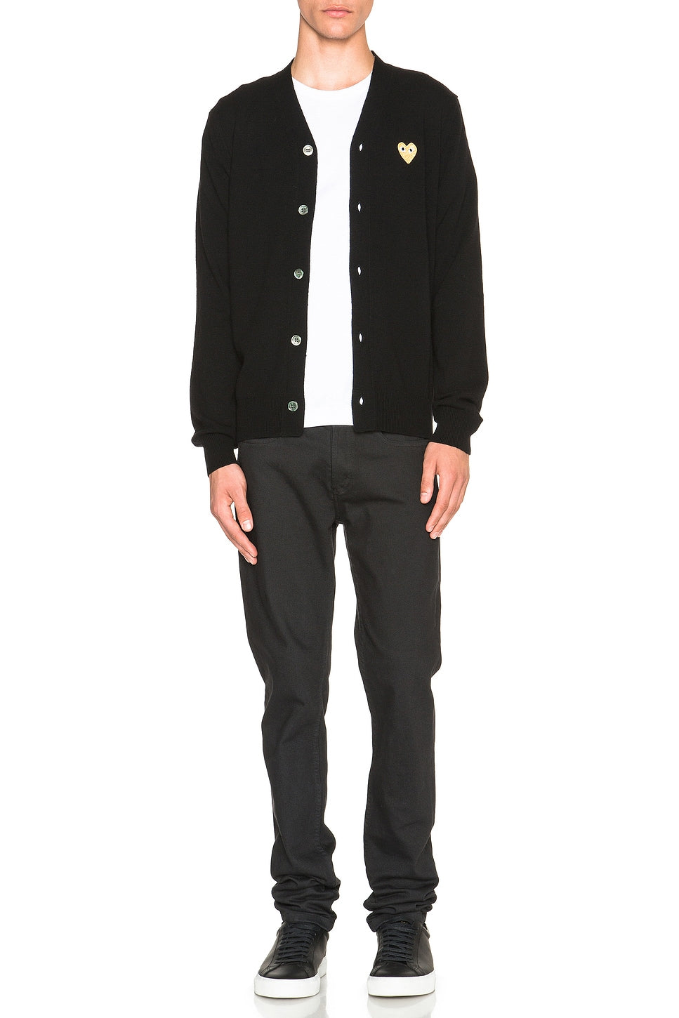 Comme des Garcons PLAY Cardigan With Gold Emblem Black - Im Your Wardrobe
