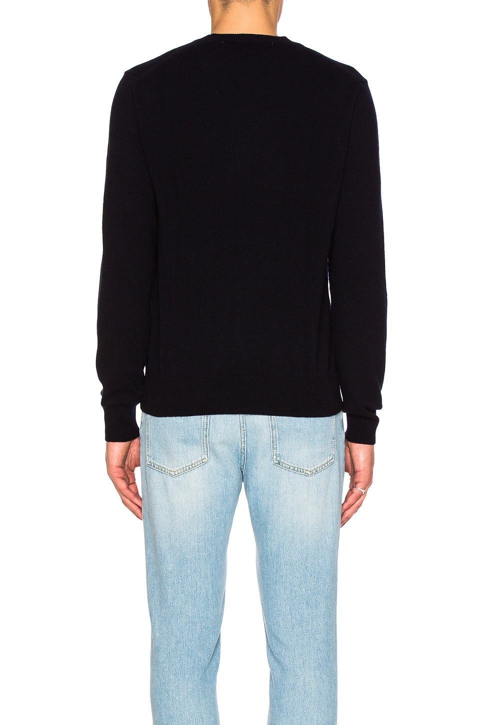 Comme des Garcons PLAY V Neck Double Emblem Sweater Black - Im Your Wardrobe