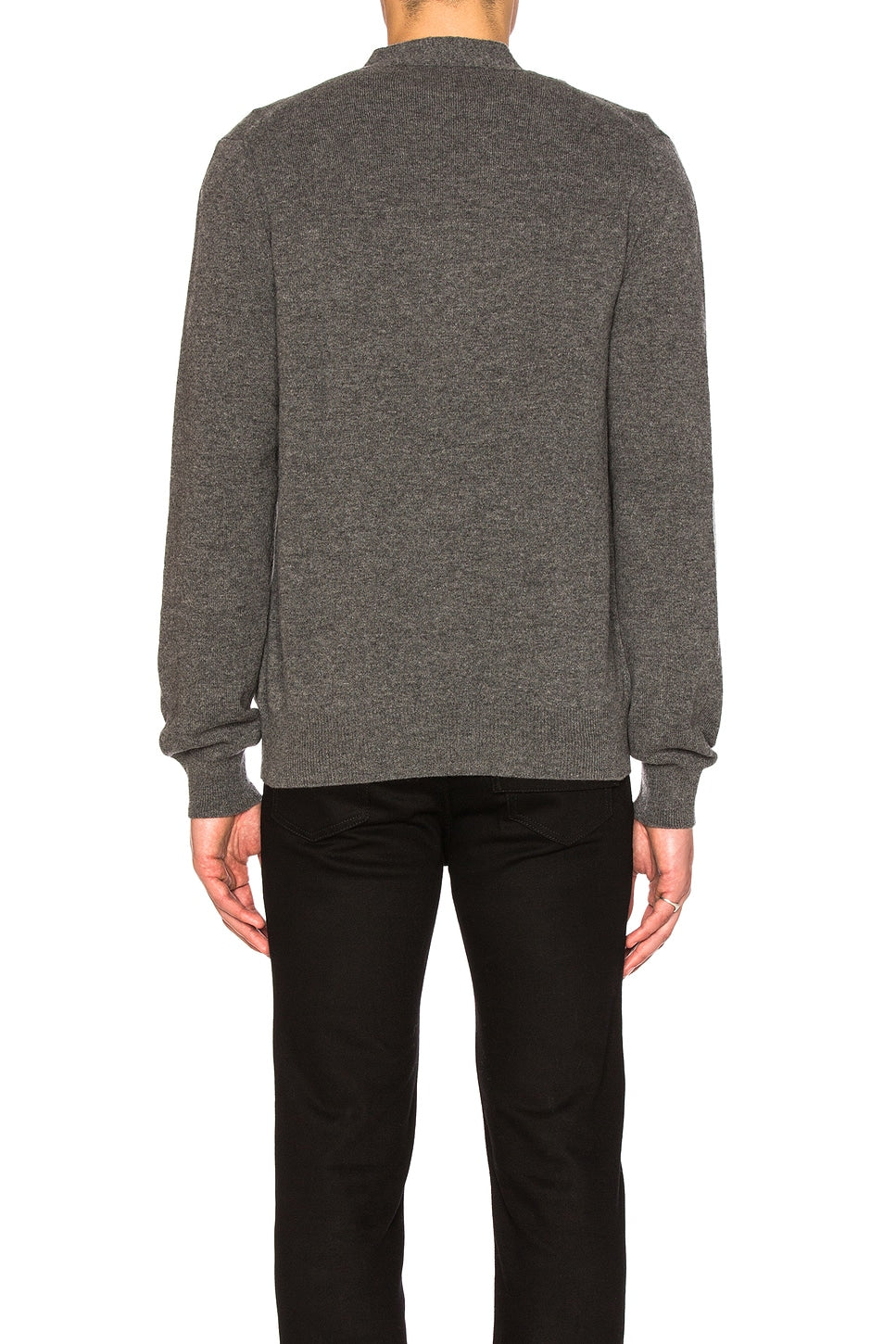 Comme des Garcons PLAY Double Emblem Cardigan Med Grey - Im Your Wardrobe