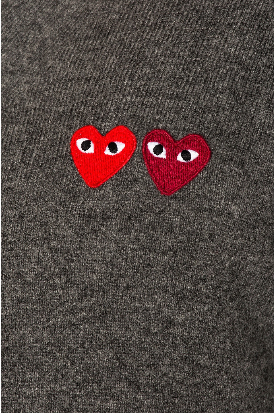 Comme des Garcons PLAY Double Emblem Cardigan Med Grey - Im Your Wardrobe