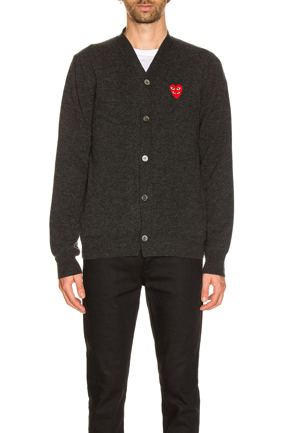 Comme des Garcons PLAY Cardigan Grey - Im Your Wardrobe