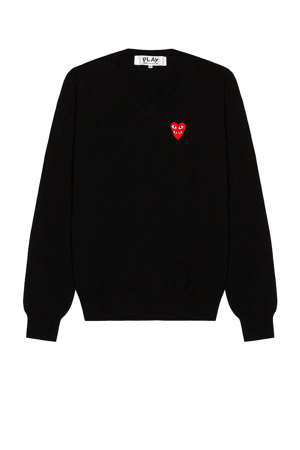 Comme des Garcons PLAY V-Neck Pullover Black - Im Your Wardrobe