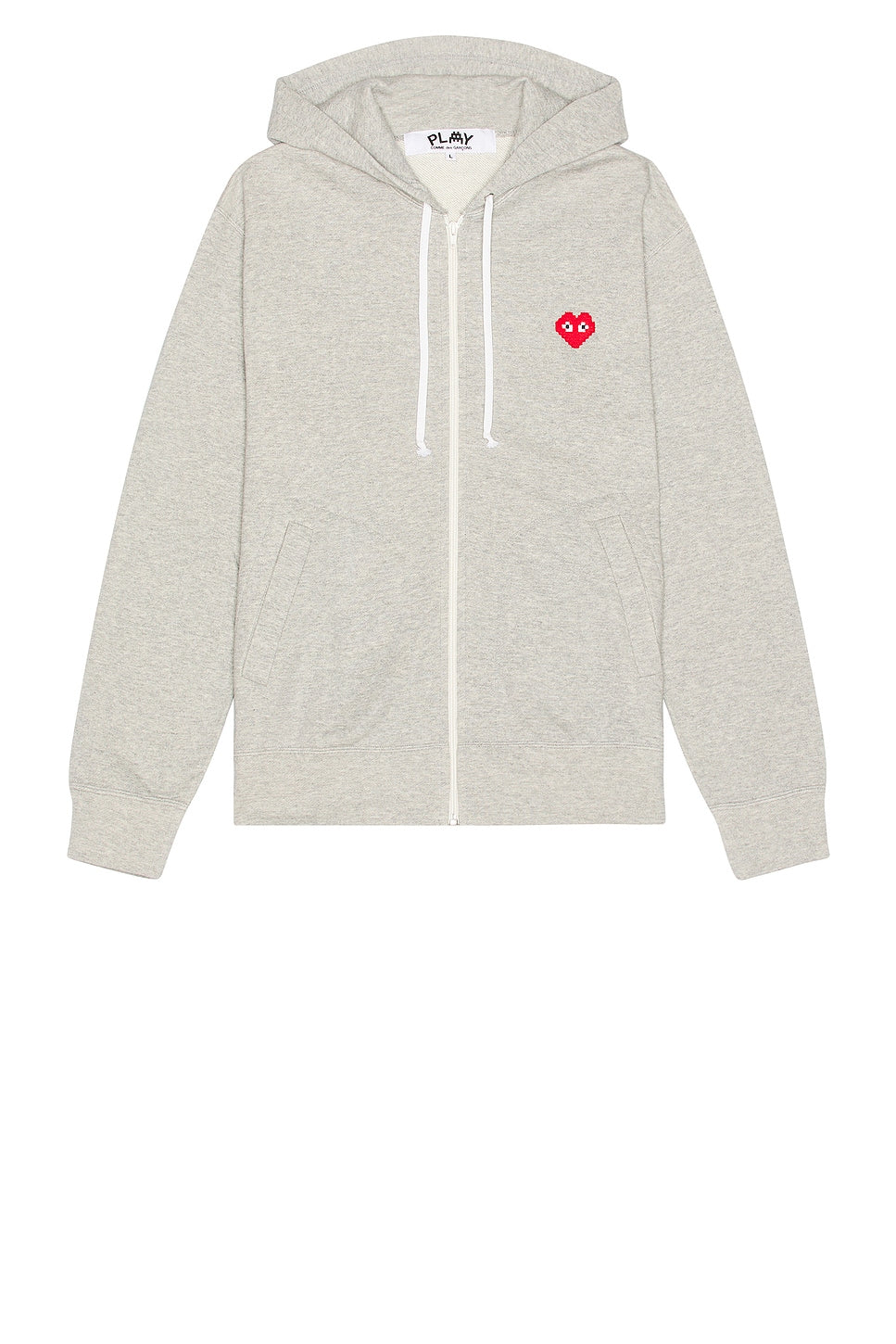 Comme des Garcons PLAY Invader Hooded Sweatshirt Grey - Im Your Wardrobe