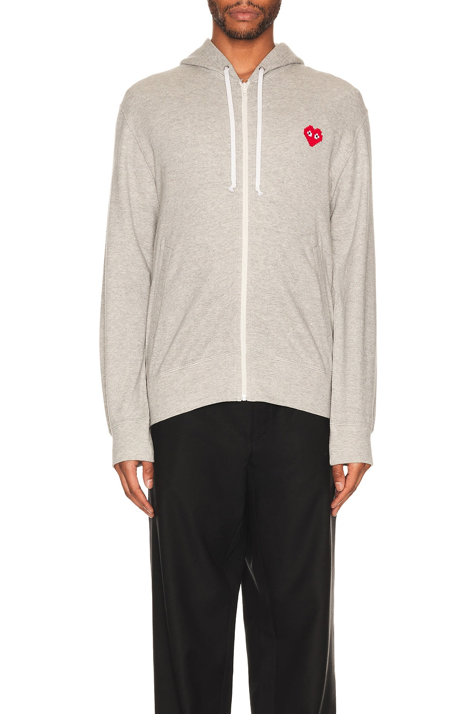 Comme des Garcons PLAY Invader Hooded Sweatshirt Grey - Im Your Wardrobe