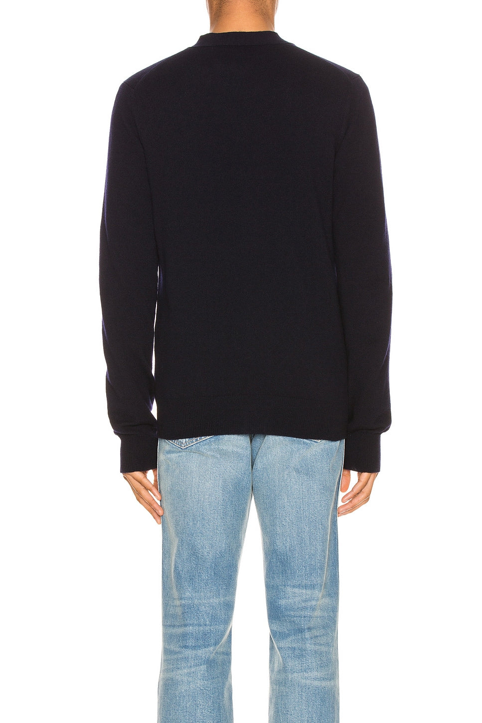 Comme des Garcons PLAY Lambswool Cardigan With Red Emblem Navy - Im Your Wardrobe