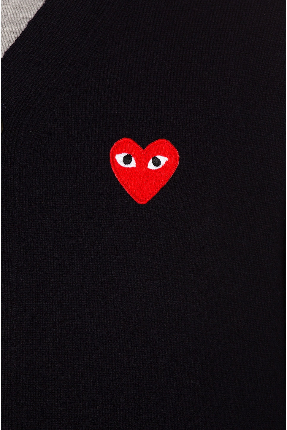 Comme des Garcons PLAY Lambswool Cardigan With Red Emblem Navy - Im Your Wardrobe