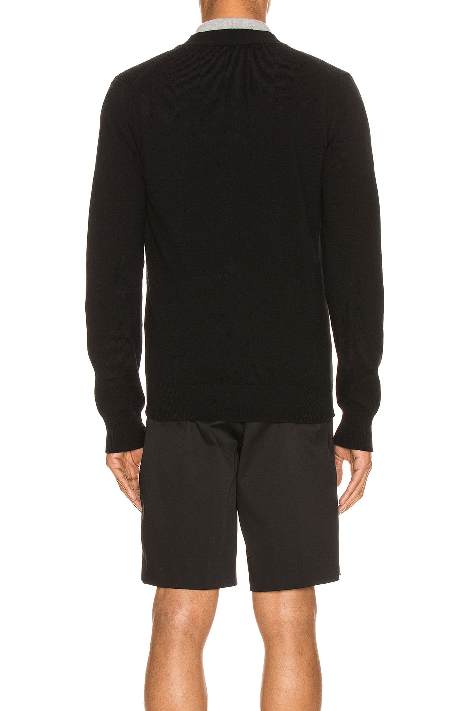 Comme des Garcons PLAY Lambswool Cardigan With Black Emblem Black - Im Your Wardrobe
