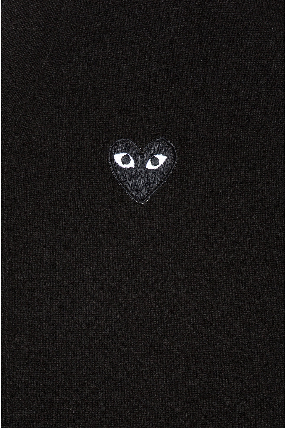 Comme des Garcons PLAY Lambswool Cardigan With Black Emblem Black - Im Your Wardrobe