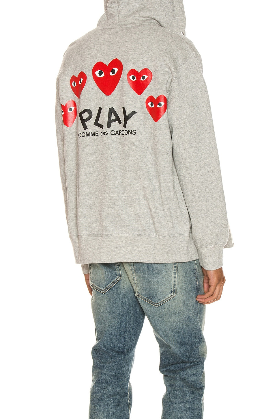 Comme des Garcons PLAY Full Zip Hoodie Grey - Im Your Wardrobe