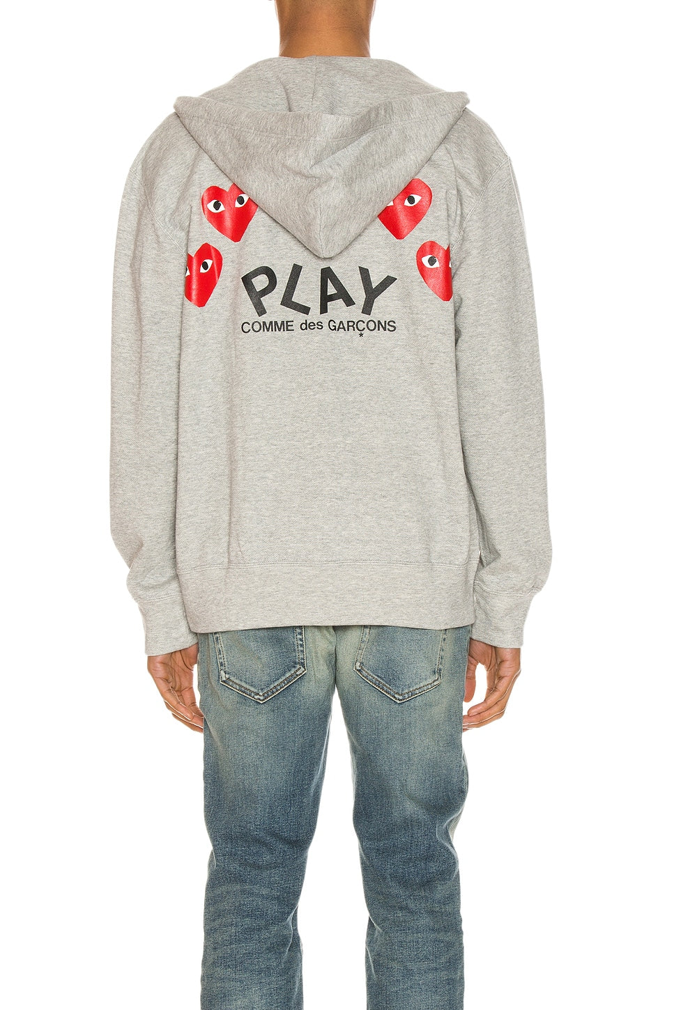 Comme des Garcons PLAY Full Zip Hoodie Grey - Im Your Wardrobe