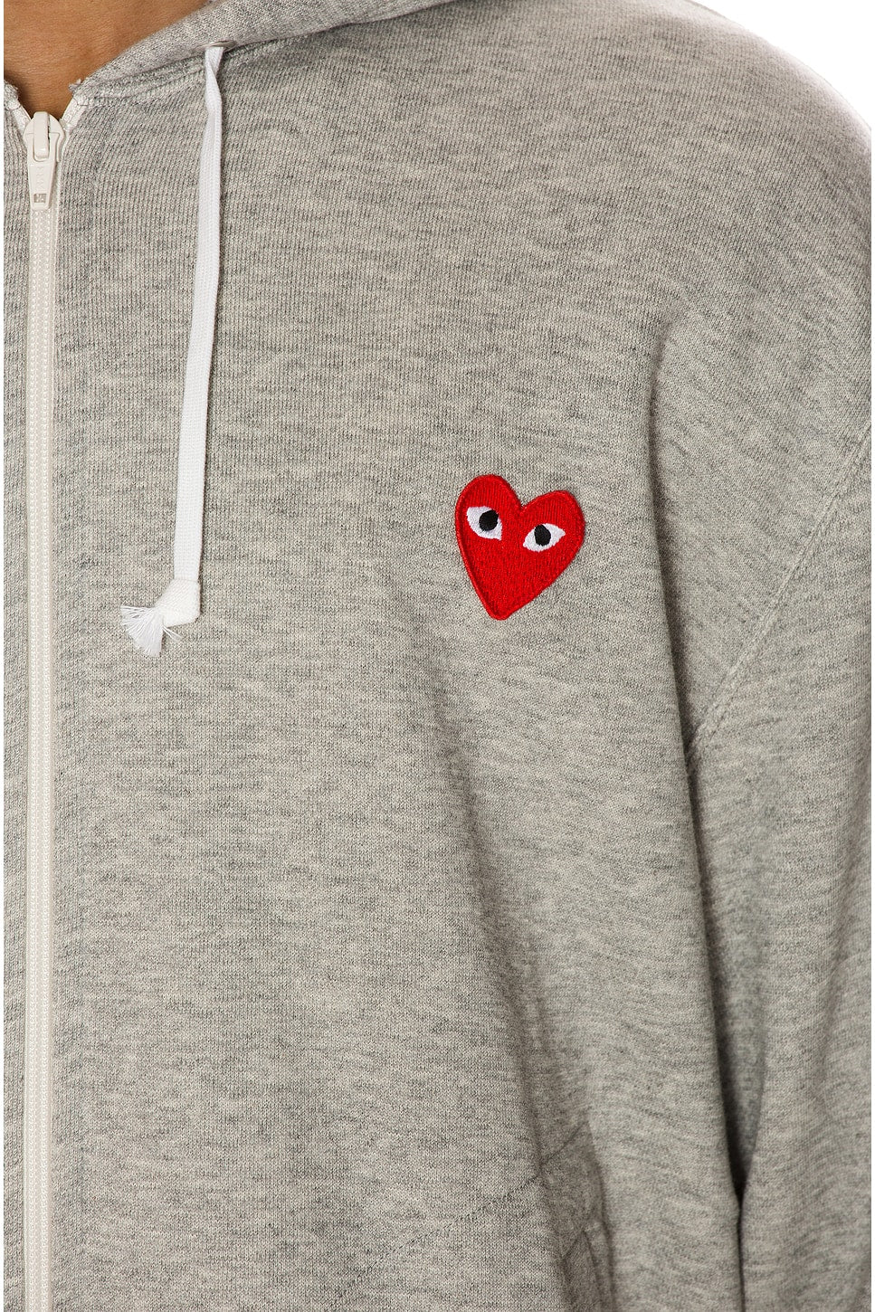 Comme des Garcons PLAY Full Zip Hoodie Grey - Im Your Wardrobe