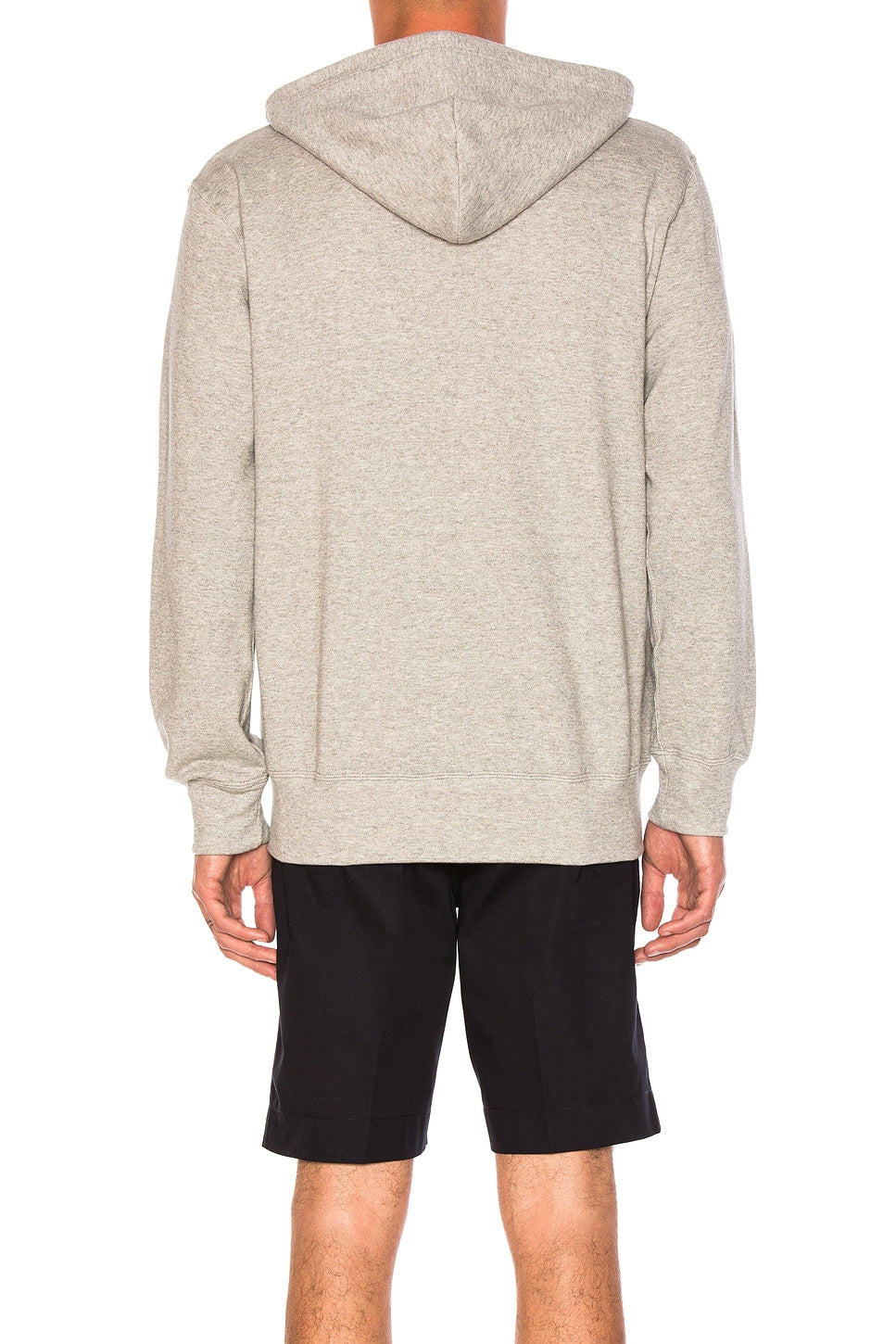 Comme des Garcons PLAY Red Emblem Zip Cotton Hoodie Grey - Im Your Wardrobe