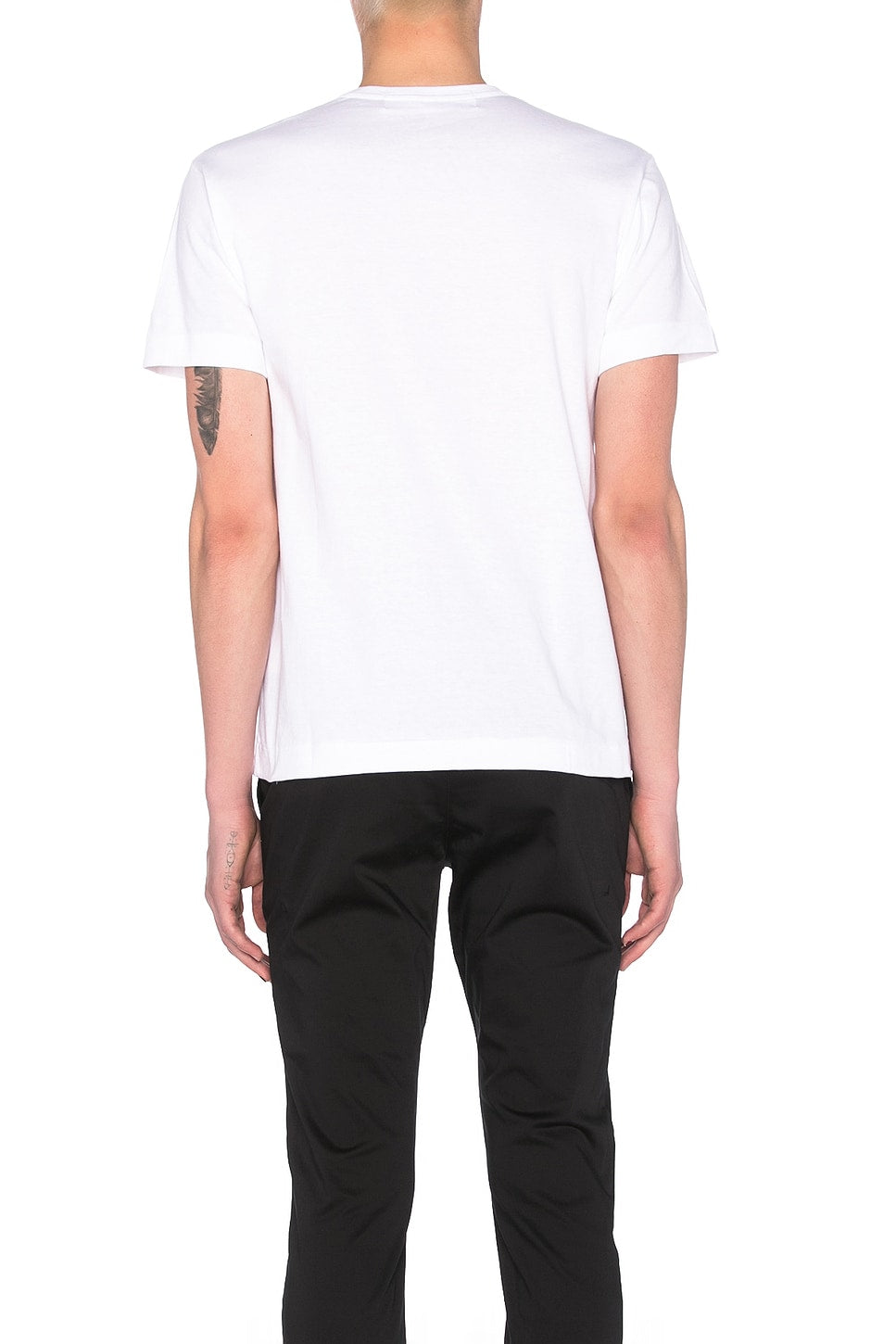 Comme des Garcons PLAY Black Emblem Cotton Tee White - Im Your Wardrobe