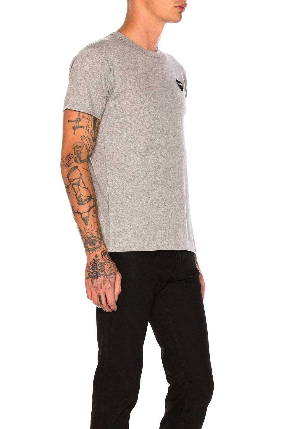 Comme des Garcons PLAY Black Emblem Cotton Tee Grey - Im Your Wardrobe