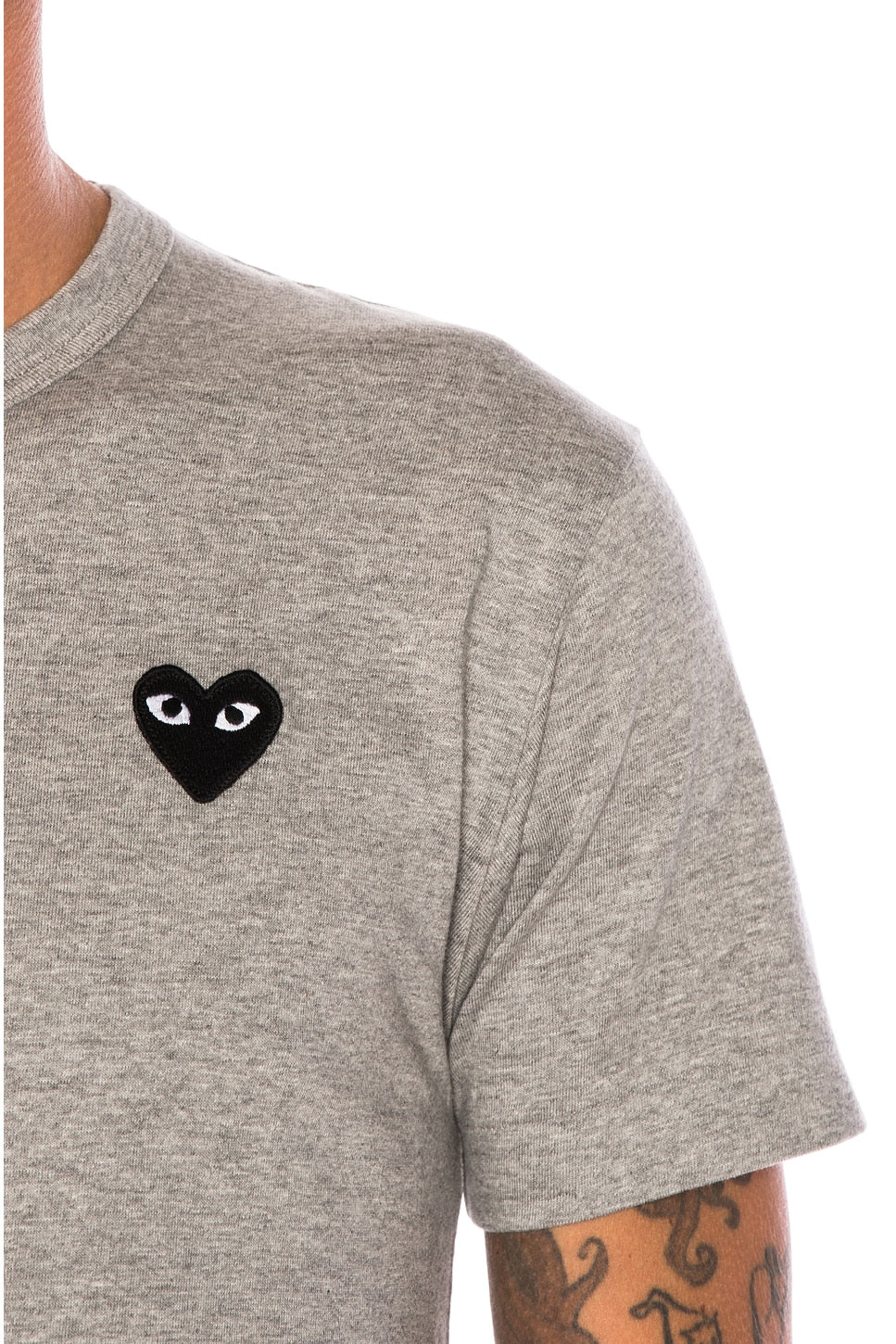 Comme des Garcons PLAY Black Emblem Cotton Tee Grey - Im Your Wardrobe