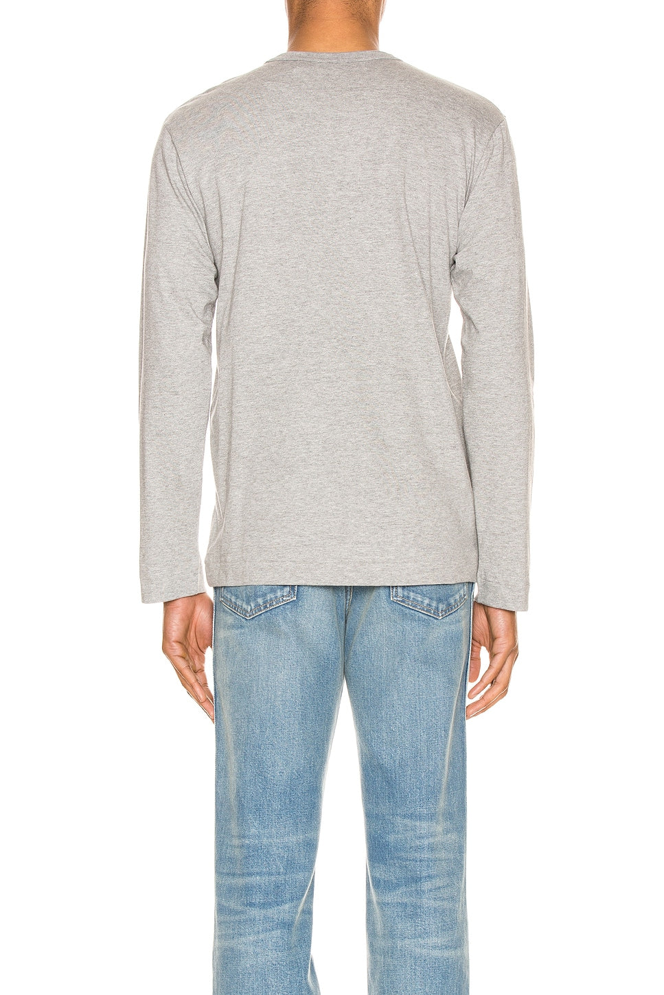 Comme des Garcons PLAY Black Emblem Cotton Long Sleeve Tee Grey - Im Your Wardrobe